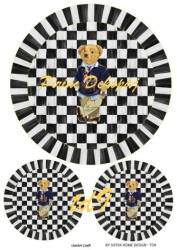 Damalı Ayıcık Desenli Pirinç Dekopaj Model : TD09 - Line Art