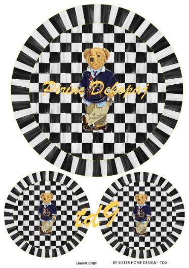 Damalı Ayıcık Desenli Pirinç Dekopaj Model : TD09 - 1