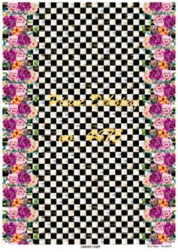 Damalı Çiçek Desenli Pirinç Dekopaj Model : 4475 - 1