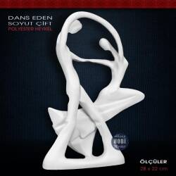 Dans Eden Çift Soyut Polyester Heykel (28x22cm) - Tual Hobi Sanat
