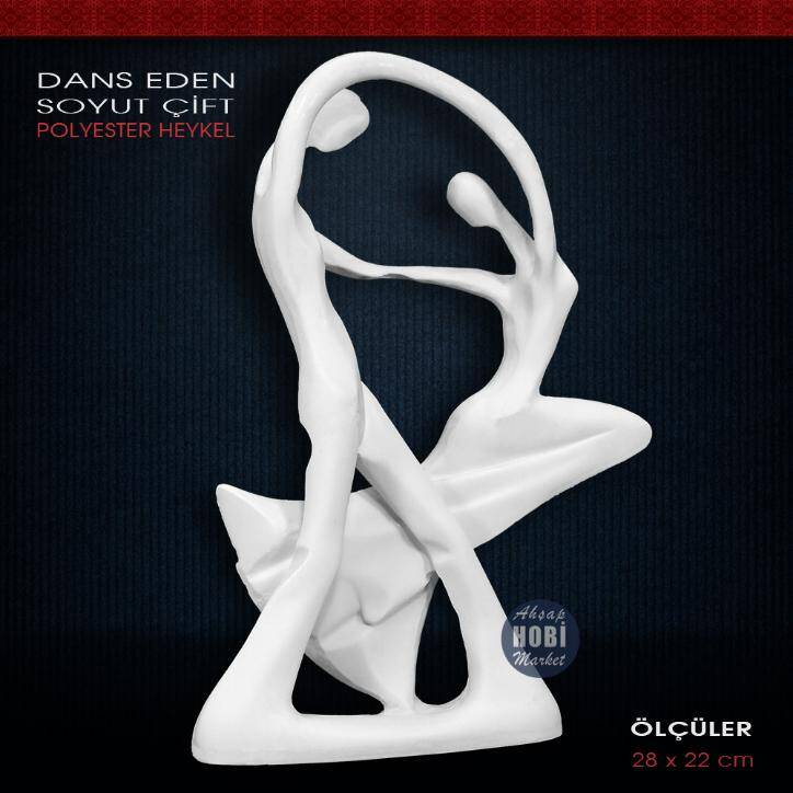 Dans Eden Çift Soyut Polyester Heykel (28x22cm) - 1