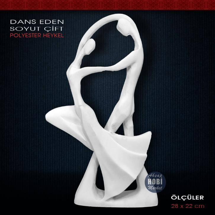 Dans Eden Çift Soyut Polyester Heykel (28x22cm) - 2