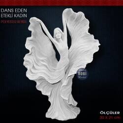 Dans Eden Etekli Kadın Heykeli (30x21 cm) Ham Polyester - Tual Hobi Sanat (1)