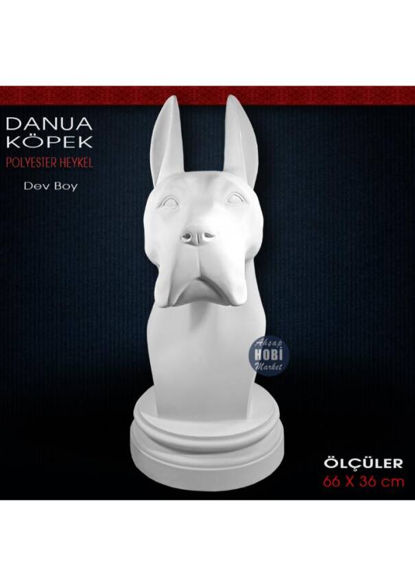 Danua Köpek Heykeli Dev Boy (66x36 cm) Ham Polyester - 1