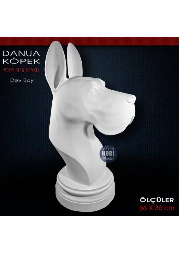 Danua Köpek Heykeli Dev Boy (66x36 cm) Ham Polyester - 2