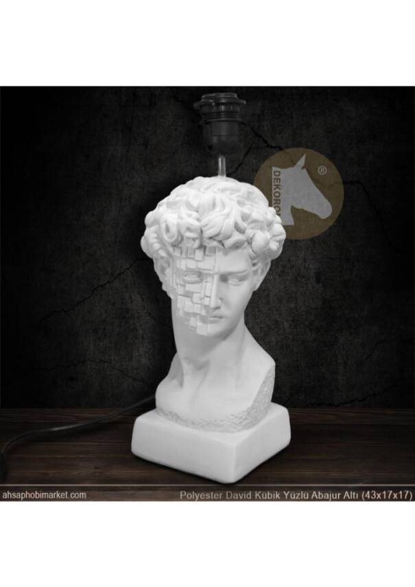 David Mozaik Yüzlü Abajur Altı (43x17 cm) Ham Polyester - 2