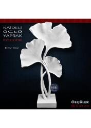 Dekoratif 3'Lü Yaprak Heykeli Dev Boy (50x30 cm) Ham Polyester - Tual Hobi Sanat