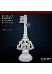 Dekoratif Anahtar Heykeli Kaideli Kısa (41x17 cm) Ham Polyester - Tual Hobi Sanat