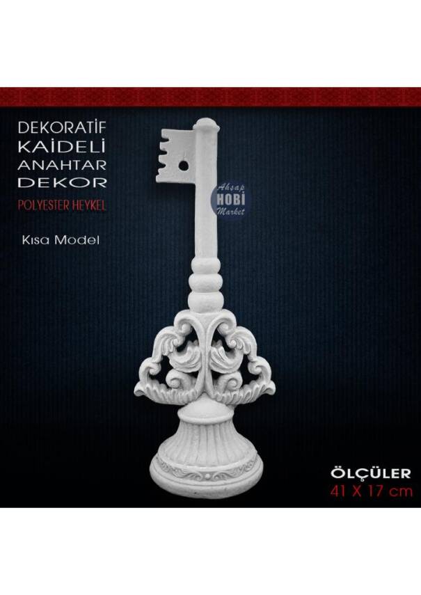 Dekoratif Anahtar Heykeli Kaideli Kısa (41x17 cm) Ham Polyester - 1