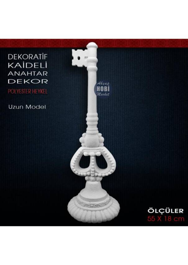 Dekoratif Anahtar Heykeli Kaideli Uzun (55x18 cm) Ham Polyester - 1