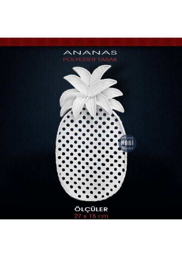 Dekoratif Ananas Tabak (27x15cm) Ham Polyester - 1