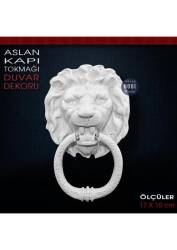 Dekoratif Aslan Kapı Tokmağı (17x10 cm) Ham Polyester - Tual Hobi Sanat