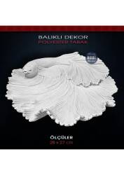 Dekoratif Balıklı Tabak Yeni Model (28x27cm) - Tual Hobi Sanat