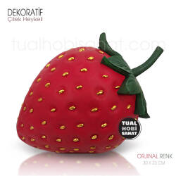 Dekoratif Çilek Heykeli Polyester (30x23 cm) Orjinal Renk - 3