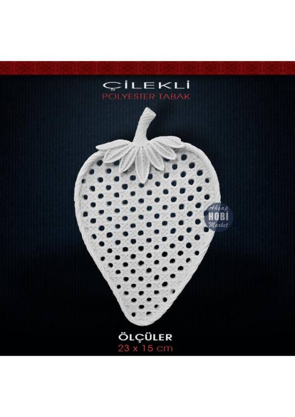 Dekoratif Çilek Tabak (23x15cm) Ham Polyester - 1