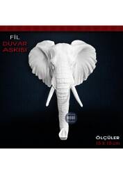 Dekoratif Duvar Askısı Fil Figürlü (15x10 cm) Ham Polyester - Tual Hobi Sanat