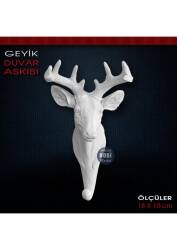Dekoratif Duvar Askısı Geyik Figürlü (18x10 cm) Ham Polyester - Tual Hobi Sanat