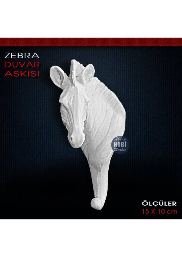 Dekoratif Duvar Askısı Zebra Figürlü (15x10 cm) Ham Polyester - 1