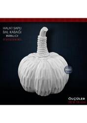 Dekoratif Halat Saplı Bal Kabağı Heykeli (20x16 cm) Ham Polyester - Tual Hobi Sanat