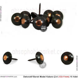 Dekoratif Kabara Çivi Düz Barok Model 10 Adet (12x11 mm) - Tual Hobi Sanat