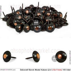Dekoratif Kabara Çivi Düz Barok Model 100 Adet (12x11mm) - Tual Hobi Sanat