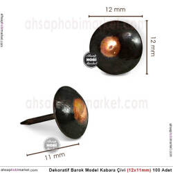 Dekoratif Kabara Çivi Düz Barok Model 100 Adet (12x11mm) - Tual Hobi Sanat (1)