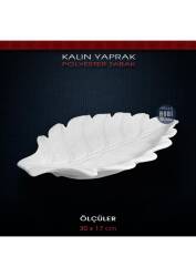 Dekoratif Kalın Yaprak Tabak (30x17cm) Ham Polyester - Tual Hobi Sanat (1)