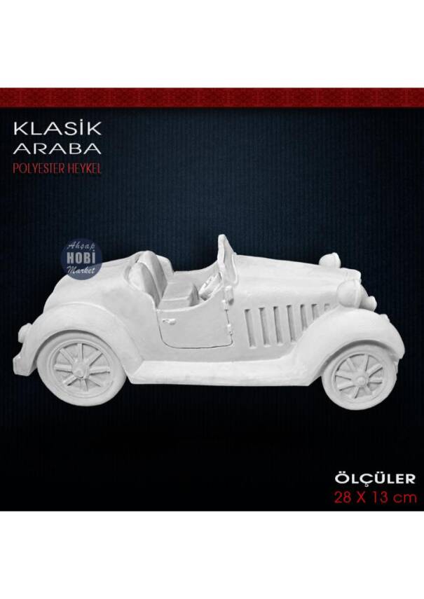 Dekoratif Klasik Araba Biblo (28x13 cm) Ham Polyester - 1