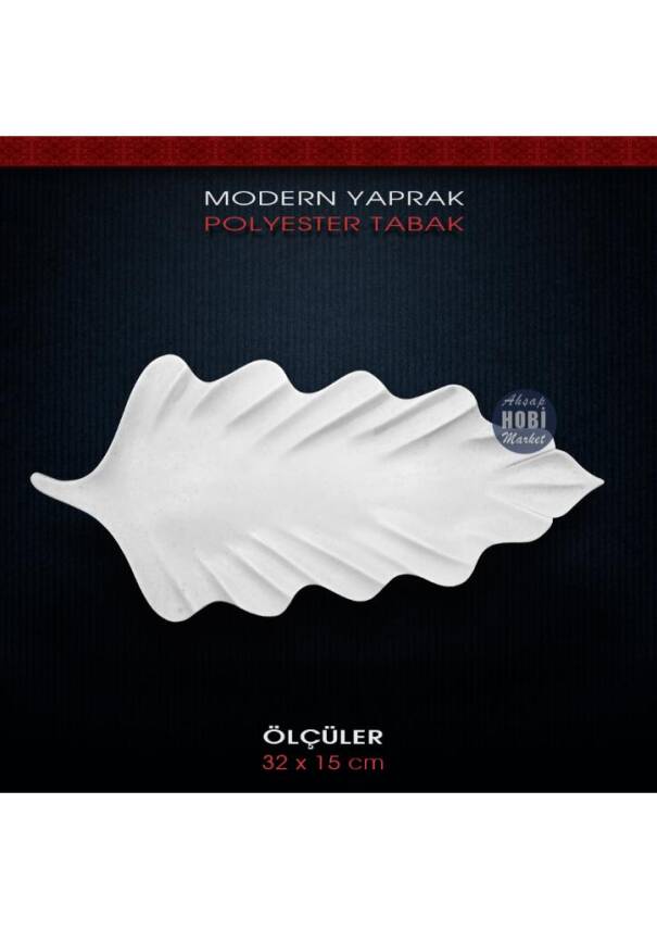 Dekoratif Modern Yaprak Tabak (32x15cm) Ham Polyester - 1