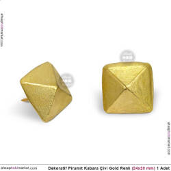 Dekoratif Piramit Kabara Çivi 1 Adet (24x20 mm) Gold - Tual Hobi Sanat