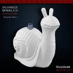 Dekoratif Salyangoz Heykeli Büyük (28x24 cm) Ham Polyester - Tual Hobi Sanat