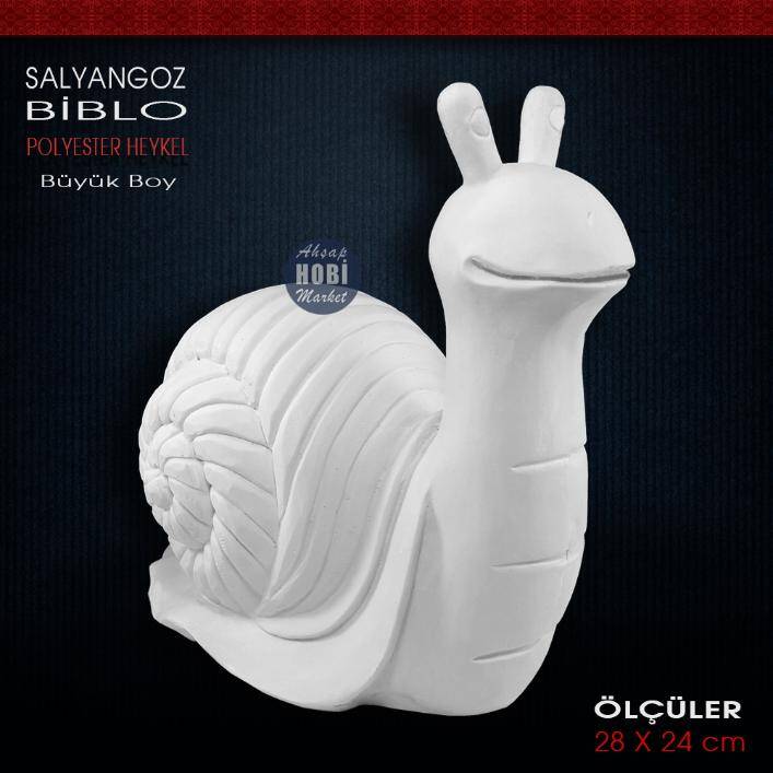 Dekoratif Salyangoz Heykeli Büyük (28x24 cm) Ham Polyester - 1