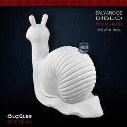 Dekoratif Salyangoz Heykeli Büyük (28x24 cm) Ham Polyester - Tual Hobi Sanat (1)