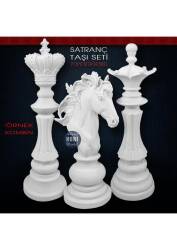 Dekoratif Satranç Taşı Heykel Seti (3 Parça) - Tual Hobi Sanat