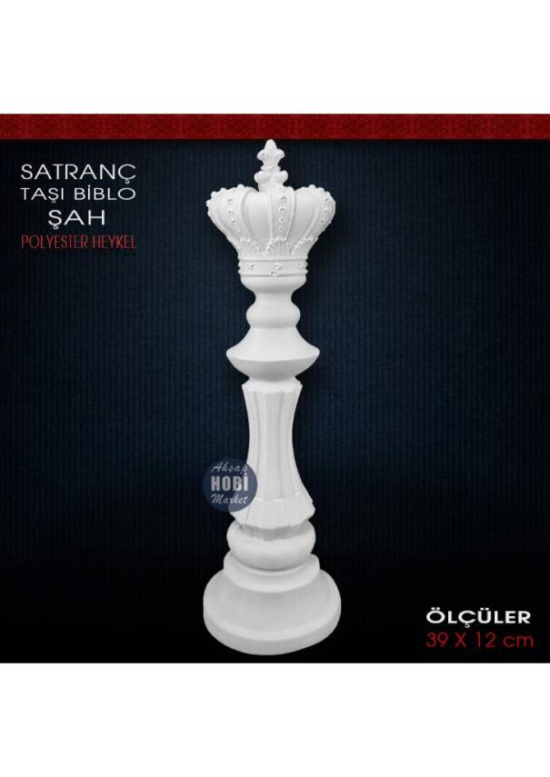 Dekoratif Satranç Taşı Heykeli Şah Modeli (39x12,5cm) - 1