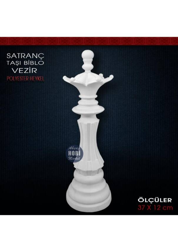 Dekoratif Satranç Taşı Heykeli Vezir Modeli (37x12 cm) - 1