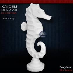 Deniz Atı Biblo Heykeli (29x14 cm) Ham Polyester - Tual Hobi Sanat (1)