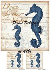 Deniz Atı Desenli Pirinç Dekopaj Model : 4791 - Line Art