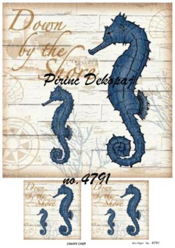 Deniz Atı Desenli Pirinç Dekopaj Model : 4791 - 1