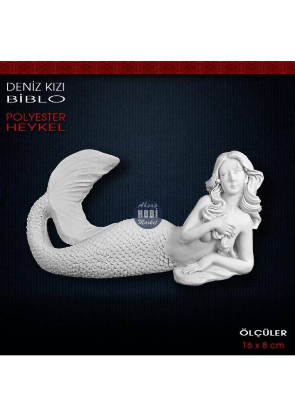 Deniz Kızı Biblo (16x8 cm) Ham Polyester - 1