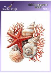 Deniz Yıldızı Desenli Kumaş Transfer Kağıdı LNT-K001 (20x20 cm) - Line Art