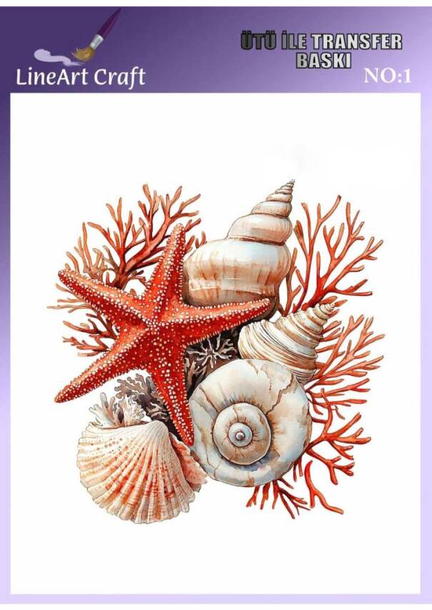 Deniz Yıldızı Desenli Kumaş Transfer Kağıdı LNT-K001 (20x20 cm) - 1