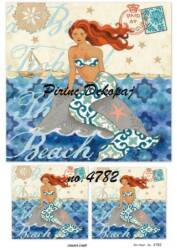 Denizkızı Figürlü Pirinç Dekopaj Model : 4782 - Line Art