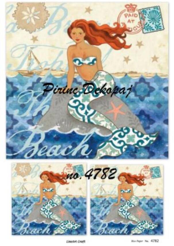 Denizkızı Figürlü Pirinç Dekopaj Model : 4782 - 1