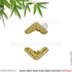 Desenli Albüm Kitap Köşe Koruyucu Küçük (20 Adet) Parlak Gold - Tual Hobi Sanat