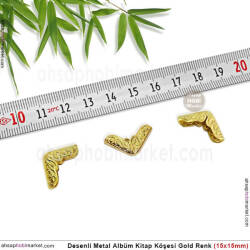 Desenli Albüm Kitap Köşe Koruyucu Küçük (20 Adet) Parlak Gold - Tual Hobi Sanat (1)