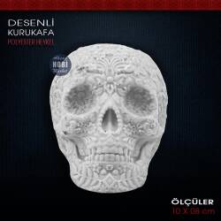 Desenli Kurukafa Biblo Heykeli (10x8 cm) Ham Polyester - Tual Hobi Sanat