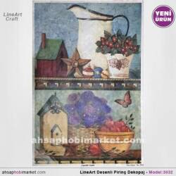 Desenli Pirinç Dekopaj Model : 3032 - Line Art