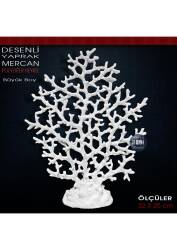 Desenli Yaprak Mercan Biblo Büyük (32x25 cm) Ham Polyester - Tual Hobi Sanat