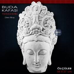 Dev Buda Kafası Heykeli (44x27 cm) Ham Polyester - Tual Hobi Sanat